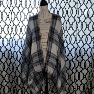 Plaid Chenille poncho